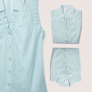 NWT cabi Shiver Top (6527); M; Powder Blue